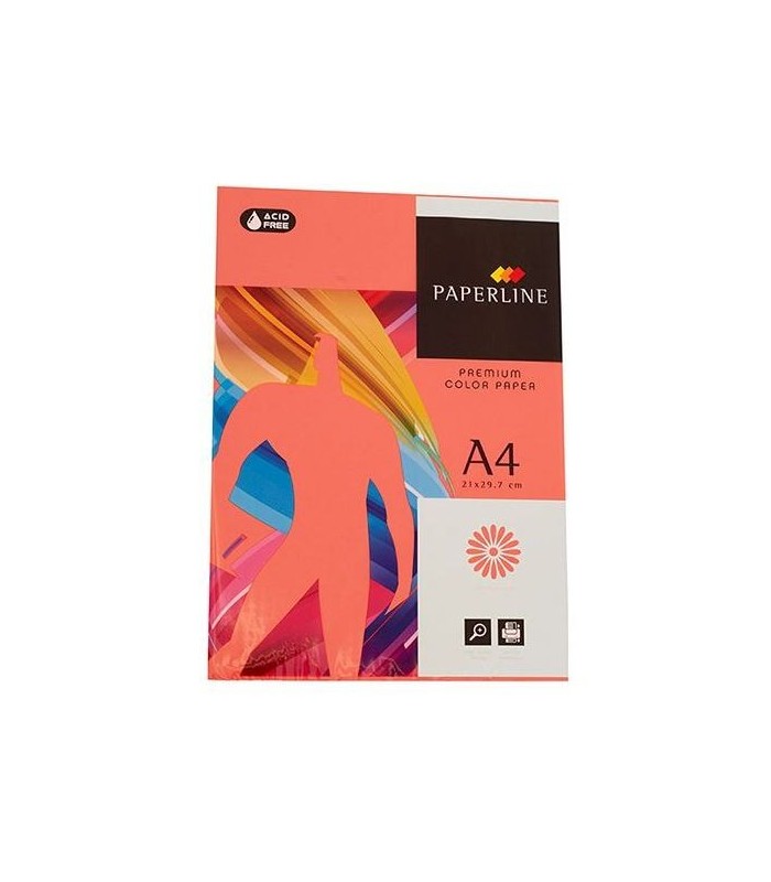 PAQUETE DE 500 FOLIOS 80GR A-4 ROJO PAPERLINE