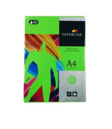 PAQUETE DE 500 FOLIOS 80GR A-4 VERDE INTENSO PAPERLINE