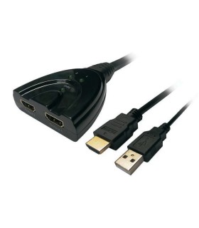 DUPLICADOR HDMI ALTA VELOCIDAD AISENS A123-0128 UNA ENTRADA - DOS SALIDAS - NEGRO