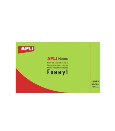 NOTAS ADHESIVAS VERDE 75X125 APLI