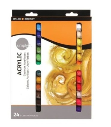CAJA DE ACRILICOS 12ML SURTIDOS DAILER ROWNEY 24UNDS 