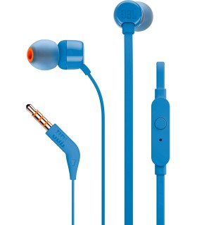 AURICULARES JBL TUNE 110 AZULES - PURE BASS - CABLE PLANO - MANOS LIBRES - CONTROL EN CABL