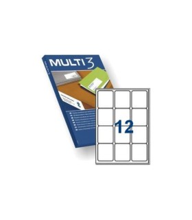 ETIQUETAS ADHESIVAS MULTI3 63,5x72 mm - PAQUETE DE 100 HOJAS