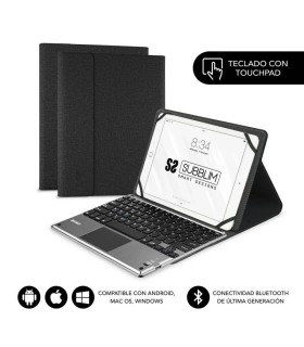 FUNDA CON TECLADO SUBBLIM KEYTAB PRO BLUETOOTH TOUCHPAD BLACK - PARA TABLET 10 1"-25 6CM