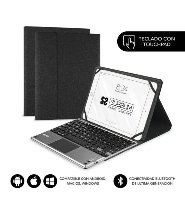 FUNDA CON TECLADO SUBBLIM KEYTAB PRO BLUETOOTH TOUCHPAD BLACK - PARA TABLET 10 1&quot;-25 6CM