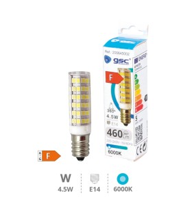 BOMBILLA LED TUBULAR GSC E14 4 5W LUZ BLANCA 6000K 460 LUMENES - REF  LM3313