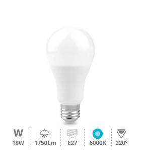 BOMBILLA LED GSC E27 A65 18W LUZ BLANCA 6000K 1820 LUMENES