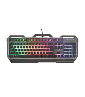 TECLADO TRUST GAMING GXT 856 - USB - 12 TECLAS MULTIMEDIA - ILUMINACION LED - PLACA METALI