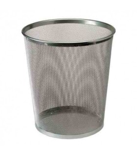 PAPELERA METAL REJILLA CROMADA REDONDA BISMARK