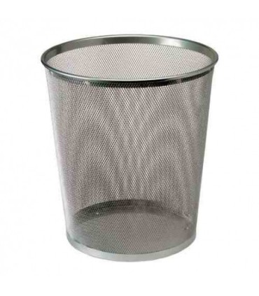 PAPELERA METAL REJILLA CROMADA REDONDA BISMARK