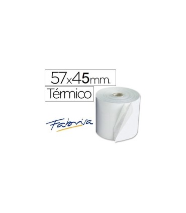 ROLLO DE PAPEL TERMICO FABRISA 57x45x12mm SIN BPA