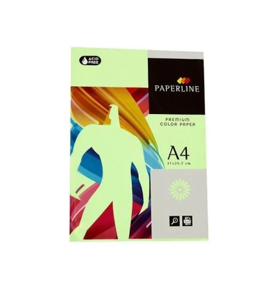 PAQUETE DE 500 FOLIOS 80GR A-4 VERDE SUAVE PAPERLINE