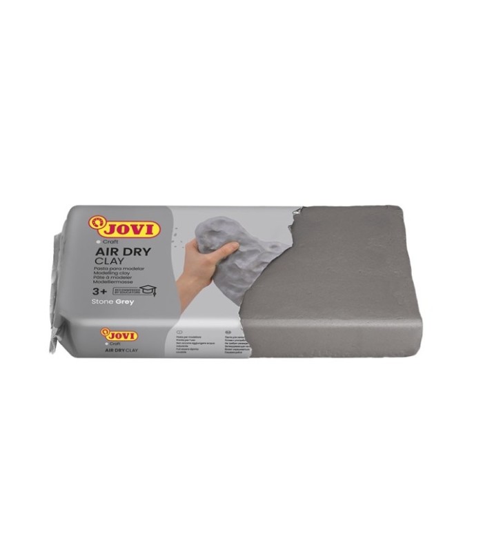 PASTA PARA MODELAR JOVI AIR DRY GRIS 500gr  - SECADO EN 24h  - ENDURECIBLE AL AIRE