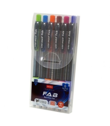 PACK BOLIGRAFOS UNIMAX 6 COLORES SURTIDOS