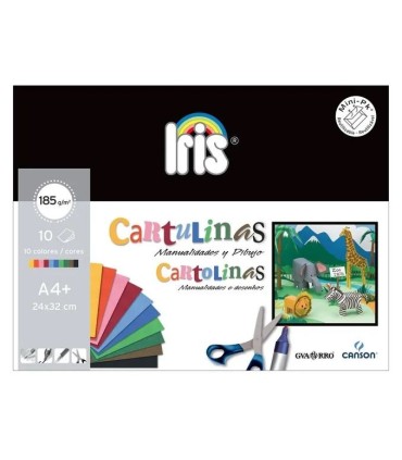 MINIPACK CANSON CARTULINAS A4 185GR 10 HOJAS