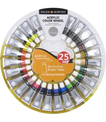 RUEDA COLORES ACRILICOS 24UND+PALETA