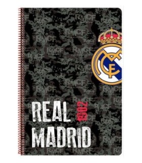 LIBRETA FOLIOS 80H TAPA DURAS REAL MADRID BLACK