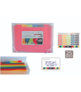CARPETA FUELLE VITAL COLORS A-5 12 DEPARTAMENTOS COLORES