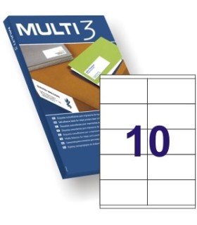 ETIQUETAS ADHESIVAS MULTI3 105x57 mm - PAQUETE DE 100 HOJAS