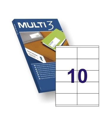 ETIQUETAS ADHESIVAS MULTI3 105x57 mm - PAQUETE DE 100 HOJAS