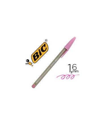 BOLIGRAFO BIC CRISTAL FUN ROSA - PUNTA GRUESA 1 6mm - TRAZO 0 42mm