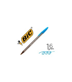 BOLIGRAFO BIC CRISTAL FUN AZUL TURQUESA - PUNTA GRUESA 1 6mm - TRAZO 0 42mm