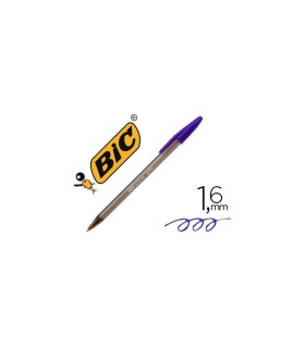 BOLIGRAFO BIC CRISTAL FUN MORADO - PUNTA GRUESA 1 6mm - TRAZO 0 42mm