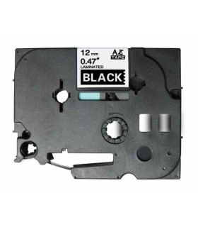 CINTA COMPATIBLE ROTULADORA BROTHER TZE-335 12MM BLANCO-NEGRO 8 METROS