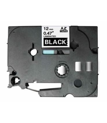 CINTA COMPATIBLE ROTULADORA BROTHER TZE-335 12MM BLANCO-NEGRO 8 METROS