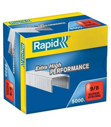 GRAPAS RAPID 9-8 GALVANIZADAS - CAJA DE 5000 GRAPAS - HASTA 40 HOJAS