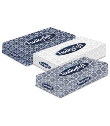 CAJA PAÑUELOS BULKYSOFT 21x21cm - 2 CAPAS - PAQUETE 100 UNIDADES