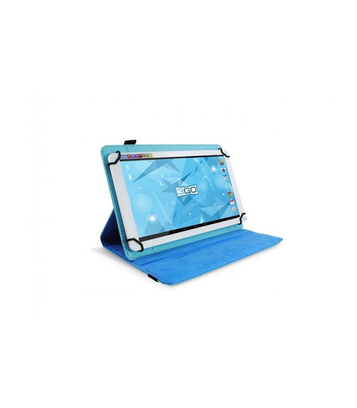 FUNDA UNIVERSAL 3GO AZUL CELESTE 10 1"-25 6CM - SOPORTE ROTATORIO - CIERRE ELASTICO