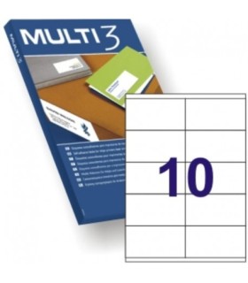 ETIQUETAS ADHESIVAS MULTI3 105x57 PAQUETE DE 500 HOJAS