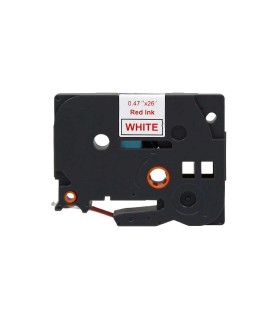 CINTA COMPATIBLE ROTULADORA BROTHER TZE-232 12MM ROJO-BLANCO 8 METROS
