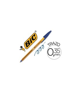 BOLIGRAFO BIC CRISTAL FINE AZUL - PUNTA REDONDA 0 8mm - TRAZO 0 30mm