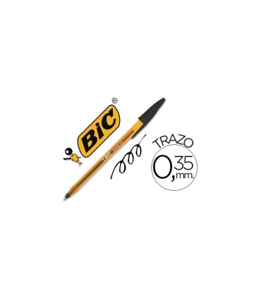 BOLIGRAFO BIC CRISTAL FINE NEGRO - PUNTA REDONDA 0 8mm - TRAZO 0 30mm