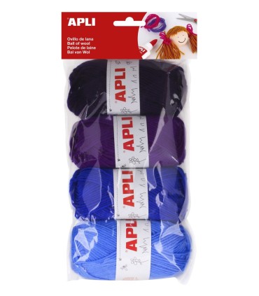 BOLSA OVILLOS LANA 4 UND TONOS AZUL