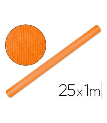 PAPEL CONTINUO NARANJA 25MT FABRISA - PAPEL KRAFT NARANJA 25 MTRS