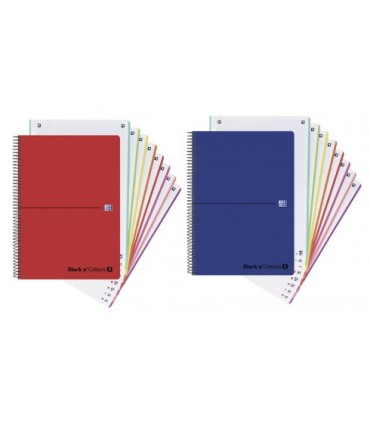 BLOC MICROPERFORADO A-4 160H TAPA PLASTICO ROJO-AZUL OXFORD