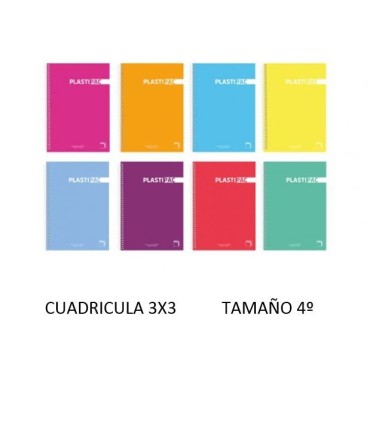 CUADERNO 4º ESPIRAL 3MM 80 HOJAS 90GR TAPA PLASTICO