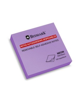 NOTAS AUTOADHESIVAS DESPEGABLES 76X76 MORADO NEÓN BISMARK