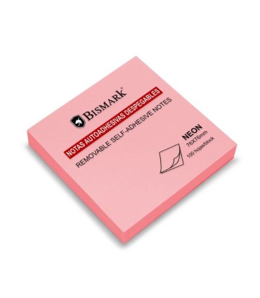 NOTAS AUTOADHESIVAS DESPEGABLES 76X76 ROSA NEÓN BISMARK