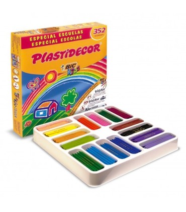 CAJA SURTIDA PLASTIDECOR 352 CERAS ESPECIAL ESCUELAS