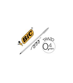 BOLIGRAFO BIC SHINE CELEBRATE PLATA TINTA NEGRA