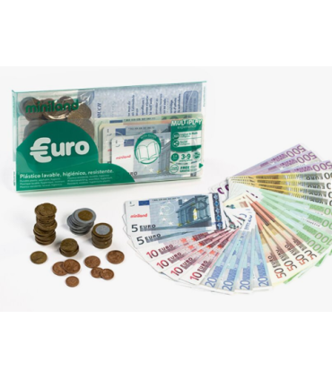 JUEGO EURO SET 28 BILLETES + 80 MONEDAS PLASTICO LAVABLE MINILAND