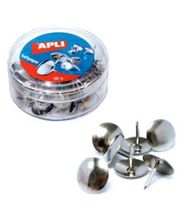 CHINCHETAS NIQUELADAS APLI 50 UNIDADES