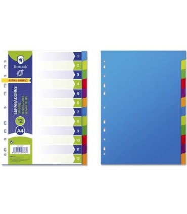 SEPARADORES POLIPROPILENO A4 12 DEPARTAMENTOS EXTRA GRUESOS
BISMARK - 12 COLORES