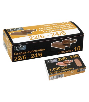 GRAPAS COBREADAS INGRAF OFFICE 22-6 - CAJA 1000 GRAPAS