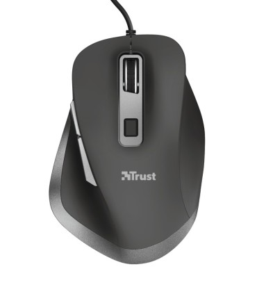 RATON ERGONOMICO TRUST FYDA NEGRO - USB 5000DPI - 5 BOTONES - USO DIESTRO