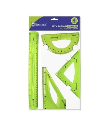 SET 4 REGLAS PVC FLEXIBLES 30-18-13-15BISMARK